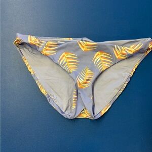 Patagonia Tropical Leaf Print Bikini Bottom - Lavender with Yellow Leaves